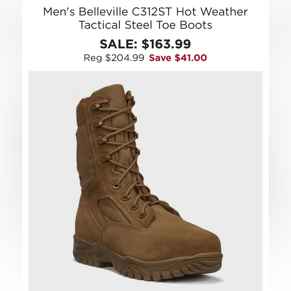 NEW worn once Belleville Hot Weather Tactical Steel Toe Boots